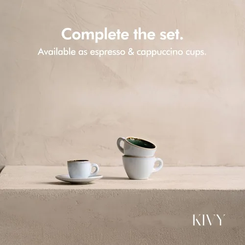 Miniatura 6 de KIVY Tazas de Gres para Espresso, Juego de 4 Piezas - Diseño Italiano, de Paredes Gruesas, 3 oz, Aptas para Microondas y Lavavajillas Verde