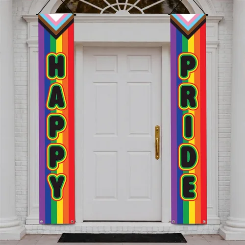 KatchOn, Happy Pride Door Banner - 71x12 Inch | Happy Pride Sign for Front Door Decor, Pride Decorations | Pride Month Decorations, Door Cover for