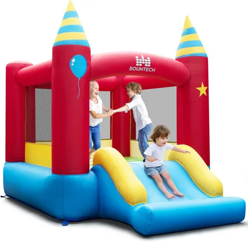 Miniatura 13 de Casa de rebote inflable BOUNTECH, castillo hinchable para niños para interiores y exteriores con área de salto resistente, tobogán, soplador