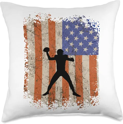 Miniatura 4 de AMERICAN FLAG FOOTBALL QB PLAYER PATRIOTIC Throw Pillow