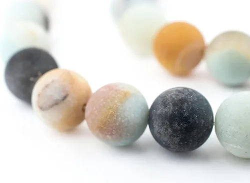 Miniatura 16 de The Bead Chest Cuentas de Jade Blanco Mate Redondas (8mm): Piedra Preciosa Orgánica Redonda Esférica de Energía con Poder de Sanación para Hacer