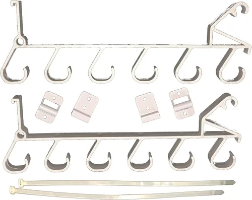 Miniatura 2 de Estante de almacenamiento para puertas de garaje con ganchos para cañas de pescar, paletas de kayak y más