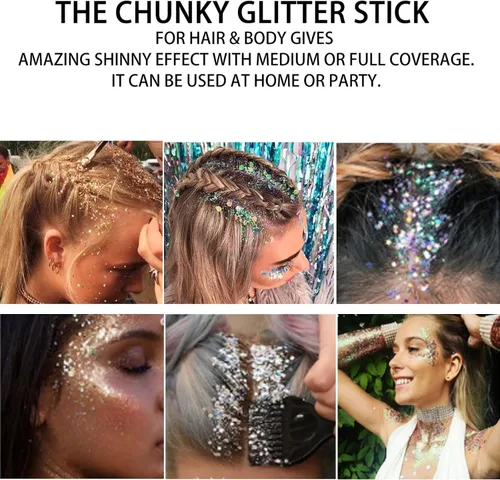 Miniatura 4 de Barra dorada con purpurina para el cuerpo, traje de Mardi Gras para mujeres y niños, brillante holográfico para fiestas, festivales, rave, Mardi