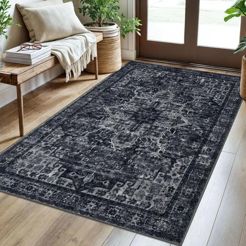 Miniatura 87 de SIILOOM Alfombra lavable de 2 x 3 pies, alfombra suave color taupe ceniza para entrada, tapete antideslizante para puerta de interior, tapete