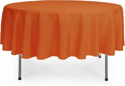 Miniatura 12 de YOUR CHAIR COVERS - Mantel redondo de poliéster prémium de 120 pulgadas - Mantel de lino color champán para mesas redondas estándar