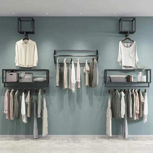 Miniatura 4 de Percheros creativos triangulares para ropa en tiendas de ropa, estante colgante de pared para el hogar, toalleros para almacenamiento en el baño