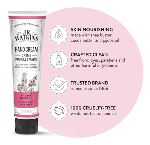 Miniatura 3 de J.R. Watkins Crema de manos hidratante natural, hidratante de manos con manteca de karité, manteca de cacao y aceite de aguacate, libre de crueldad
