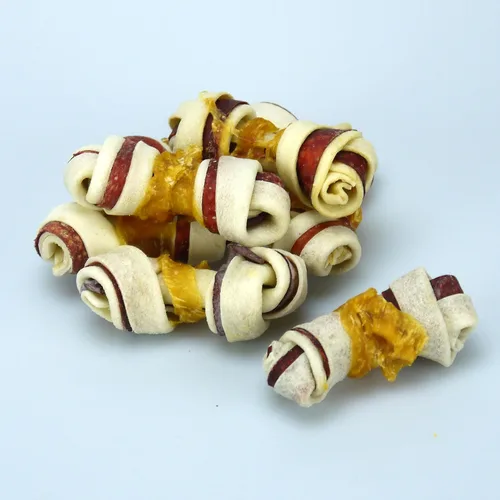 Miniatura 3 de Good 'N' Fun Mini masticables de cuero crudo de triple sabor, 7