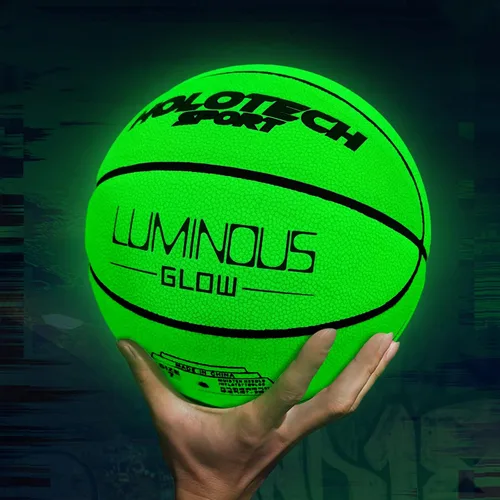 Miniatura 5 de Basketball Glow in The Dark, Cool Glowing Luminous Leather Basketball Indoor Outdoor Size 7/6/5 for Men, Women, Teenager (with Pump)