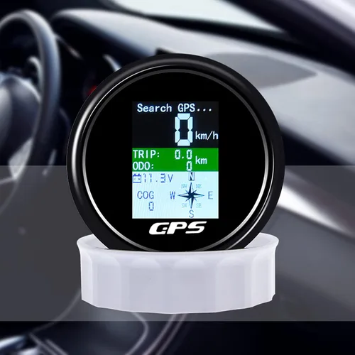 Miniatura 8 de KAOLALI Velocímetro GPS para embarcaciones de 85 mm, velocímetro GPS, odómetro, medidor de velocidad digital, impermeable, mph, nudos y km/h Negro