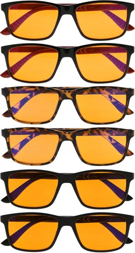 Miniatura 2 de Eyekepper 5 pares de anteojos de lectura clásicos rectangulares marco para hombre y mujer bisagras de primavera