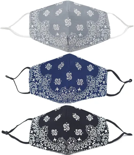 Miniatura 2 de Bandana de la cubierta de la cara, máscara de tela de algodón suave media cara protectora, pasamontañas de cachemira unisex de moda, Balaclava