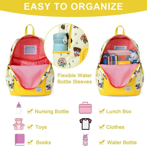 Miniatura 4 de VASCHY - Mochila preescolar para niños y niñas, liviana, resistente al agua, con correa en el pecho