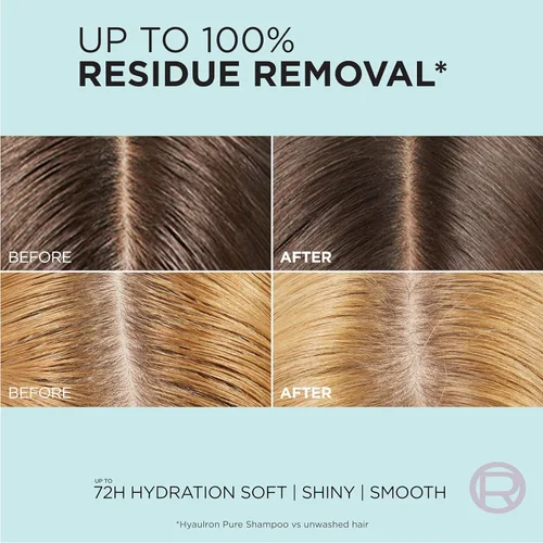 Miniatura 5 de L'Oreal Paris Elvive Hyaluron + Pure 72H Acondicionador rehidratante para cabello graso, acondicionador para cabello con ácido salicílico y ácido