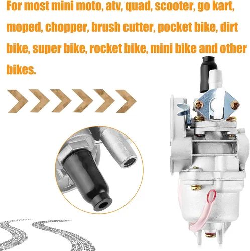 Miniatura 6 de Carburador para 43cc 47cc 49cc 50cc SYX Moto Kids Mini Dirt Bike Holeshot Pit Pocket Rocket Super Bike Minimoto ATV Quad Go Kart ciclomotor Scooter
