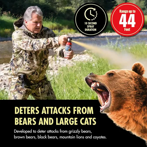Miniatura 6 de Counter Assault Bear Spray – Osos, leones de montaña, coyotes – Largo alcance de 40 pies – Equipo de seguridad en spray de pimienta para senderismo