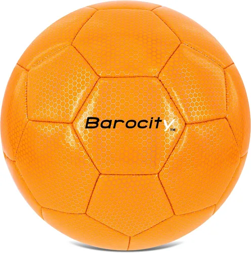 Miniatura 10 de Balón de fútbol premium para niños y niñas, balón oficial de partido con patrón hex arcoíris reflectante, duradero, para interiores, exteriores, Azul
