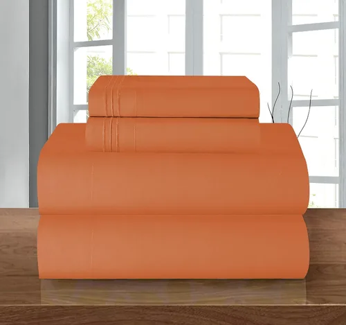 Miniatura 77 de Elegant Comfort - Juego de sábanas de 4 piezas de microfibra, 1500 hilos, sin arrugas, sábana bajera elástica, esquinas tipo bolsillos profundos