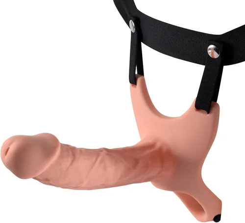 Sistema de correa hueca: arnés con banda elástica en la cintura y consolador hueco de silicona, extensor de pene más grande, manga consolador