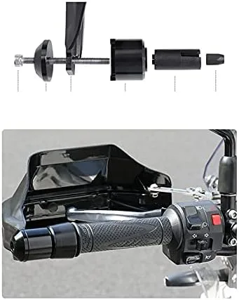 Miniatura 2 de GLoyer Motorcycle Windshield TRK502 HandGuards Motorcycle Hand Guard Protector Shield Windproof Handlebar HandGuards Protection Compatible with Black