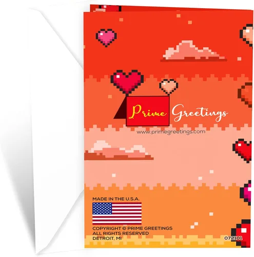 Miniatura 4 de Prime Greetings Tarjeta del día de San Valentín para nieto, hecha en Estados Unidos, ecológica, tarjeta gruesa con sobre de alta calidad de 5 x 7.75