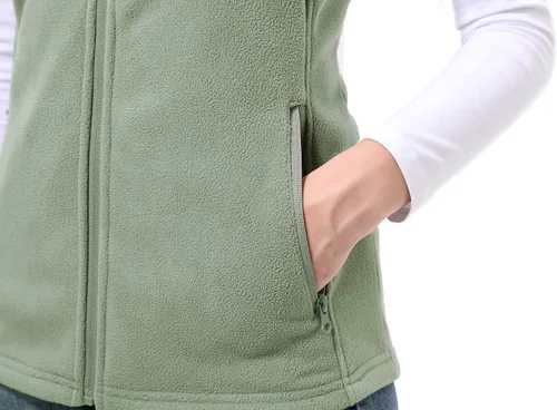 Miniatura 4 de BenBoy Chaleco de forro polar para mujer, chaleco suave, sin mangas, con bolsillos con cremallera, ropa cálida para otoño e invierno