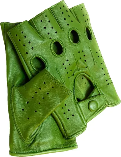 Miniatura 4 de Guantes sin forro de piel de oveja genuina para hombre, medio dedo, ciclismo, motocicleta, ejercicio y fitness, sin forro