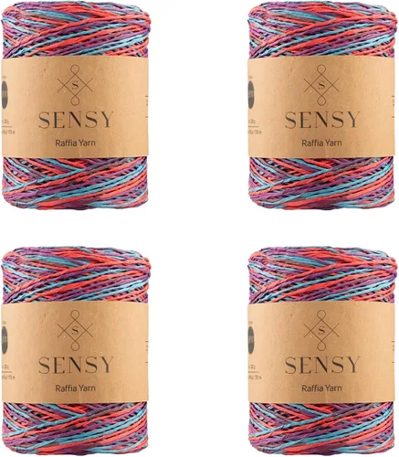 Miniatura 20 de Sensy Premium - Hilo de rafia multicolor (185 yardas, 100% papel, 400)