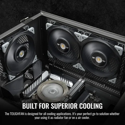 Miniatura 6 de Thermaltake TOUGHFAN 14 Negro PWM 500~2000rpm - Ventilador de radiador circular de alta presión estática de 140 mm con sistema de montaje