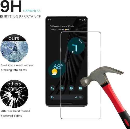 Miniatura 4 de Protector de pantalla de vidrio templado para Google Pixel 7 5G, transparente HD, dureza 9H, antiarañazos, compatible con Google Pixel 7 5G