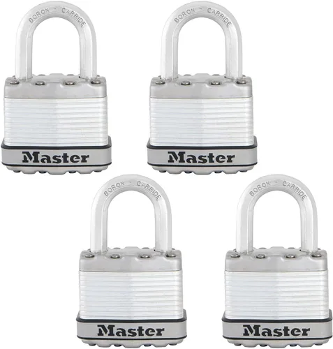 Master Lock M1XQ Magnum - Candado resistente con llave, paquete de 4 unidades