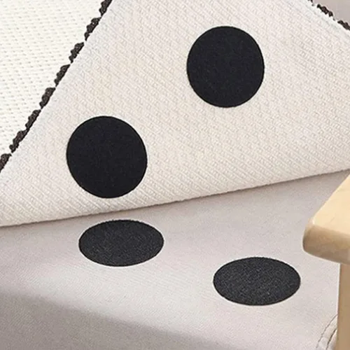 Miniatura 7 de Fantasyon 24 pares de puntos redondos de gancho y bucle de 2 pulgadas, cinta adhesiva de doble cara negra autoadhesiva de nailon tiras traseras