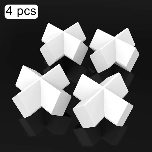Miniatura 4 de StonyLab Paquete de 4 barras agitadoras magnéticas en forma de cruz, mezclador de agitación blanco recubierto de PTFE de 0.787 x 0.315 in