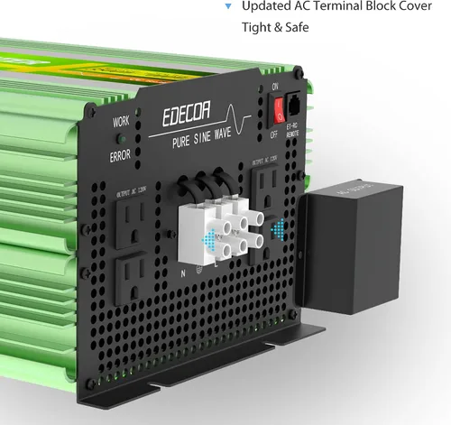 Miniatura 5 de EDECOA Inversor de onda sinusoidal pura de 3500 W CC 12 V a 120 V 110 V CA convertidor de corriente alterna para automóvil, caravana, autocaravana