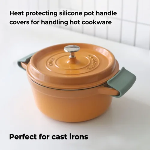 Miniatura 2 de Carrotez Soportes de silicona para ollas, cubiertas resistentes al calor para mangos de ollas para cocina, accesorios para hornos holandeses