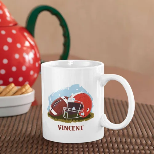 Miniatura 6 de Tazas personalizadas de gran fútbol americano, Personalizado elegir nombre taza de café de fútbol americano, Taza de té de fútbol personalizado