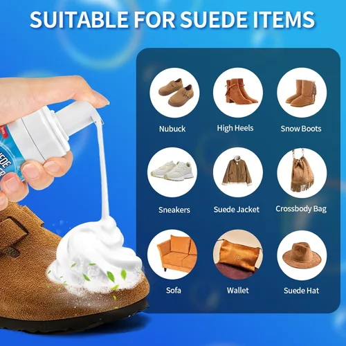 Miniatura 5 de Jevvu Suede Shoe Cleaner, 6.76 fl oz Suede and Nubuck Cleaning Kit with Brush & Towel, Removes Dirt & Stains for Shoes