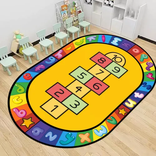 Miniatura 15 de ABC & 123 - Alfombra de aprendizaje para niños de 5 x 7 pies, alfombra de reconocimiento de color y números, alfombrilla educativa antideslizante