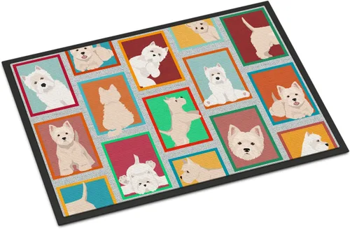 Miniatura 21 de Caroline's Treasures MLM1149MAT - Felpudo rojo Border Collie de 18 x 27 pulgadas, para interiores y exteriores, para entrada, antideslizante, Border