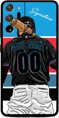 Miniatura 23 de Funda de béisbol personalizada con nombre y número para Samsung Galaxy Note 20/20 Ultra 10 Pro Note 9 8, silicona líquida con protección de cámara