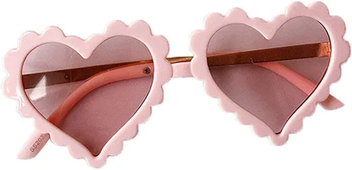 BULINGNA Gafas de sol con forma de corazón anti-UV, para niños, para fiestas, fotografía, al aire libre, playa, 1-8T