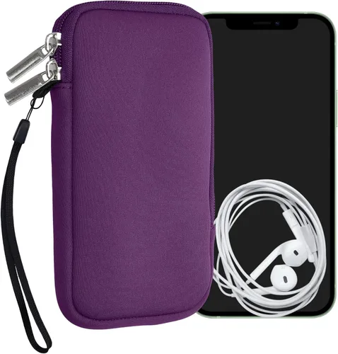Miniatura 21 de kwmobile Funda universal para teléfono tamaño XS - 3,5/4 pulgadas - Funda de neopreno para teléfono inteligente con cremallera - Funda impermeable