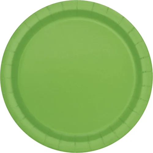 Platos redondos de papel de postre color verde lima, 7 pulgadas (paquete de 20), platos de fiesta vibrantes para golosinas apetitosas, perfectos