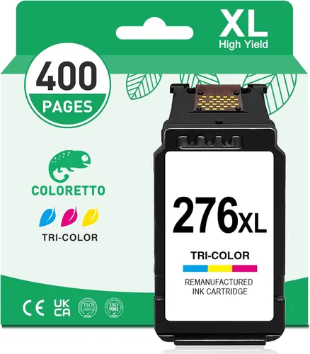 COLORETTO Cl-276XL para cartucho de tinta de color Canon 276 XL, 276 cartuchos de tinta de repuesto para TS3720 TS3722 TR4720 TR4700 TS3522 TS3520