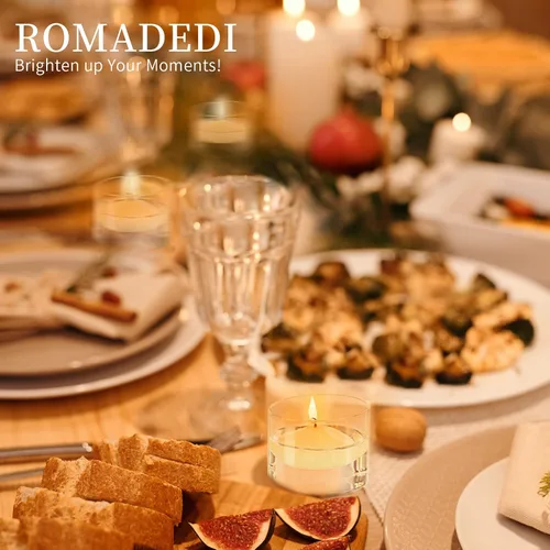 Miniatura 8 de Romadedi Portavelas transparente, mesa votiva de cristal, pequeña decoración de boda, centro de mesa, velas de té flotantes para fiesta de Navidad