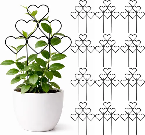 Miniatura 11 de ZOUTOG Enrejado para plantas trepadoras de interior, paquete de 4 unidades de 30 pulgadas, enrejado de jardín de metal resistente al óxido para Negro
