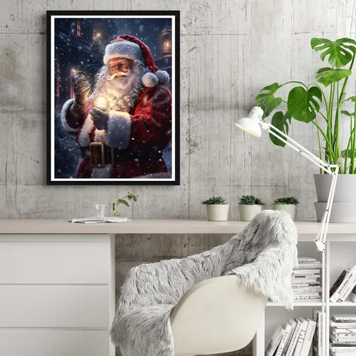 Miniatura 4 de Reofrey Kits de pintura de diamantes para adultos, Papá Noel, arte de diamantes de imitación redondos de Navidad, lienzo bordado de punto de cruz