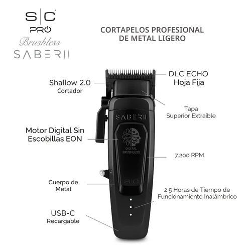 Miniatura 2 de StyleCraft Saber and Saber II Professional Full Metal Body High-Torque Digital Brushless Motor Cordless Hair Clipper