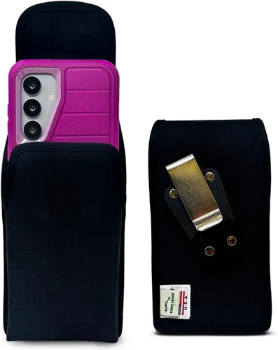 Miniatura 13 de Turtleback Funda de cuero de alta calidad para Samsung Galaxy S25-S20 – Soporte de cinturón de teléfono negro para viajes a prueba de golpes, fundas