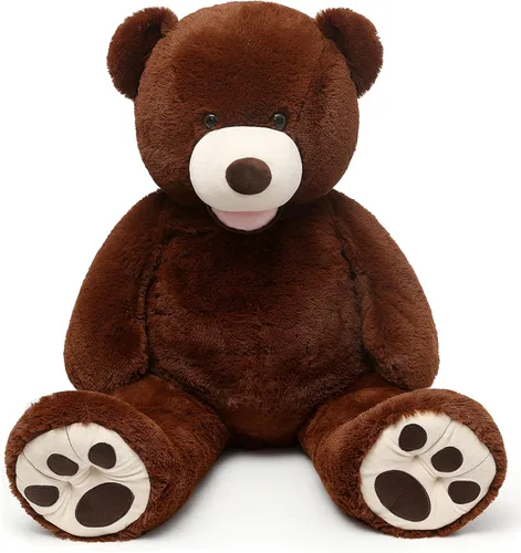 Miniatura 21 de MorisMos Oso de peluche gigante, animales de peluche grandes de 39 pulgadas con huellas grandes, osos de peluche, regalo para niños, morado